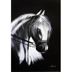 Irfan Ahmed, 36 x 24 Inch, Oil on Canvas, Horse Painting, AC-IRA-040